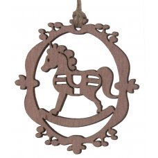 Χριστουγεννιάτικο Ξύλινο Στολίδι με Αλογάκι (10cm)